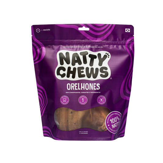 Orelhones Natty Chews - 3 Un Orelha Bovina