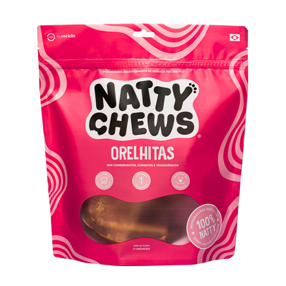 Orelhitas Natty Chews - 3 Un Orelha Suína