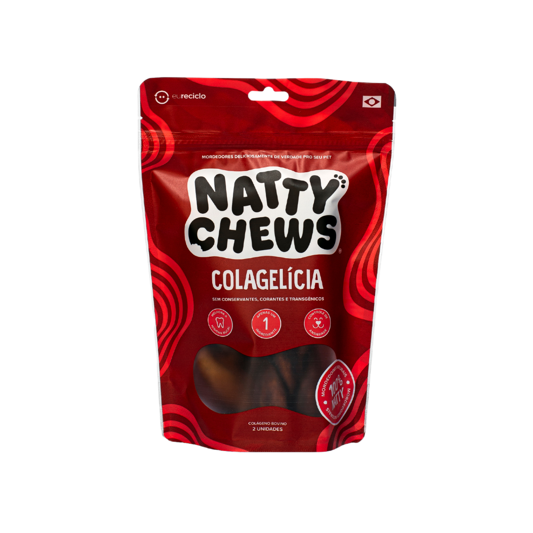 Colagelícia Natty Chews - 2 Un Colágeno Trançado Bovino